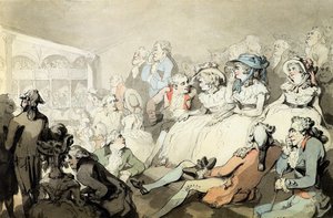 Un public regardant une pièce de théâtre, c.1785
